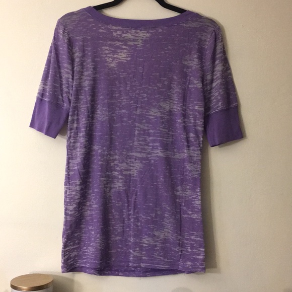 NWOT purple burn out scoop neck tee - Picture 3 of 3